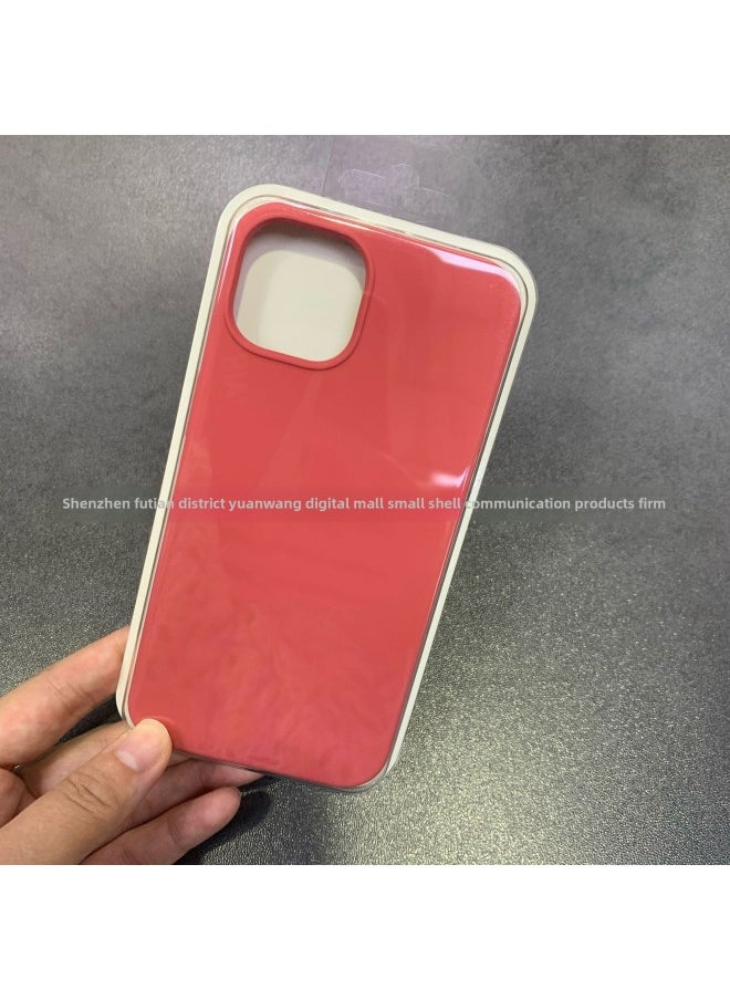 Generic - For Iphone16 Liquid Silicone Phone Case For Iphone 16Pro Max/16Pro Full Covering Drop-Resistant Protective Case-Color:Camellia Red [with Logo]]-Applicable Model:For Iphone16e [sealed Packaging] - Image 1