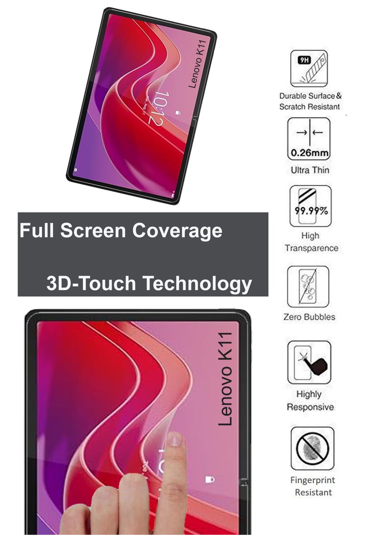 Lenovo K11-11.5 inch Tempered Glass Screen Protector – High Transparency, Delicate Touch, Anti-Explosion, Smooth Arc Edges, Easy Installation, Screen Protector for Lenovo K11-11.5 inch - Image 4