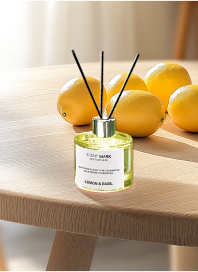  لیتوس  - معطر منزل فاخر، اعواد تعطير، ريحان الليمون (إشراقة الأعشاب الحمضية)، 50 مل - Image 1