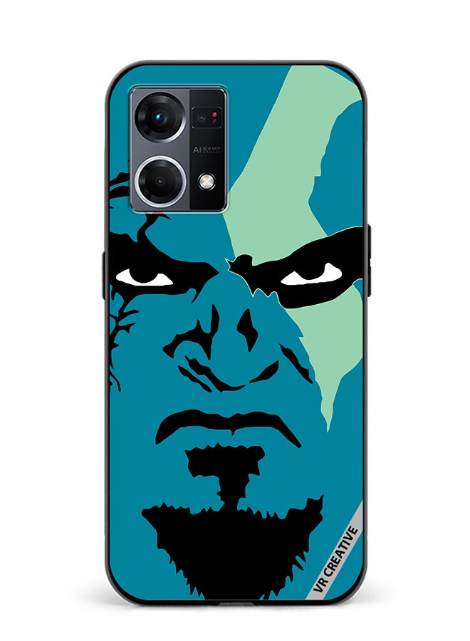 VR CREATIVE Protective Case Cover For Oppo Reno8 4G Face God Of War Design Multicolour - Image 1