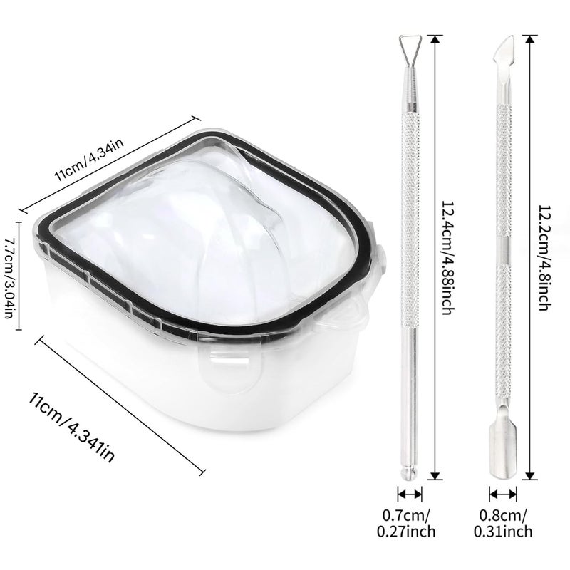 Yokilly Nail Soaking Bowl, Soak Off Gel Polish Dip Powder Remover Hand Acetone Nail Soak Off Bowl Manicure Bowl with Triangle Cuticle Peeler and Stainless Steel Cuticle Pusher Nail Art Tool (Black-3PCS Set) - Image 4