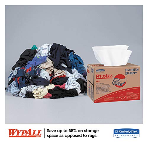 WypAll PowerClean X80 Cloths Heavy Duty Wipes (41044), Brag Box, Extended Use Towels, White (1 Packs of 152 Sheets, 152 Sheet Total) - Image 3