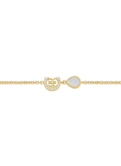 CERRUTI 1881 Eletra Gold Plated Stainless Steel with White Mother of Pearl and Crystals Bracelet for Women  - Image 2