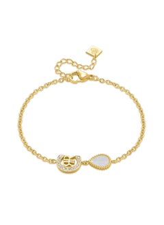 CERRUTI 1881 Eletra Gold Plated Stainless Steel with White Mother of Pearl and Crystals Bracelet for Women  - Image 1