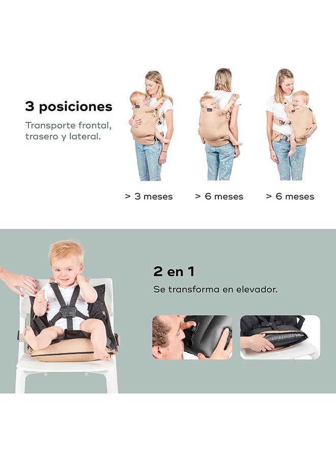 babymoov Moov And Boost Baby Carrier And Travel Booster Seat - Hazelnut  - Image 4