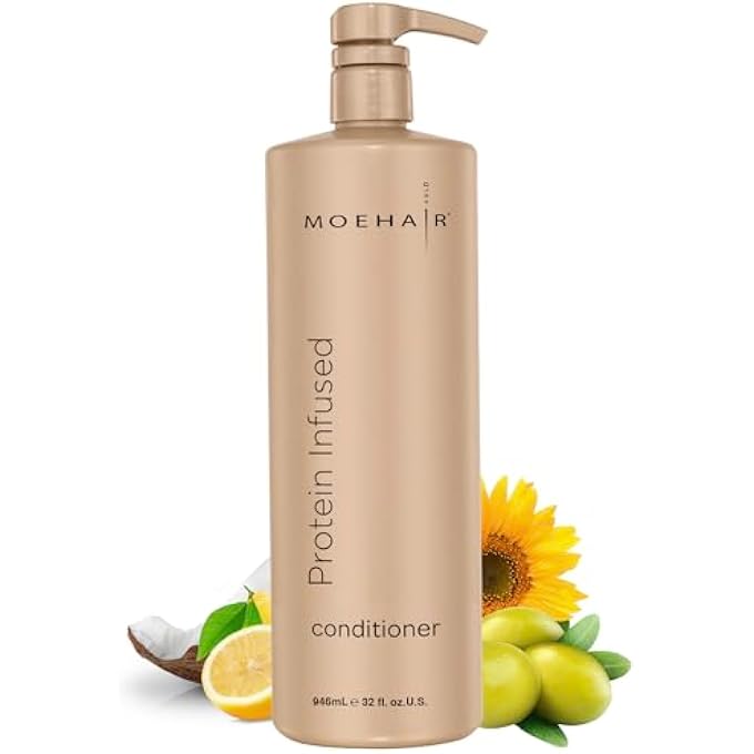 MoeHair PROTEIN INFUSED HAIR CONDITIONER (33.8 FL OZ) FOR CHEMICALLY TREATED, DAMAGED DRY HAIR WITH PROTEINS | SMOOTHENS SPLIT ENDS | ADDS SHINE AND LUSTER | PROTEIN CONDITIONER - Image 2