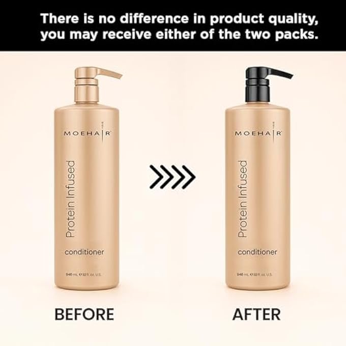 MoeHair PROTEIN INFUSED HAIR CONDITIONER (33.8 FL OZ) FOR CHEMICALLY TREATED, DAMAGED DRY HAIR WITH PROTEINS | SMOOTHENS SPLIT ENDS | ADDS SHINE AND LUSTER | PROTEIN CONDITIONER - Image 3