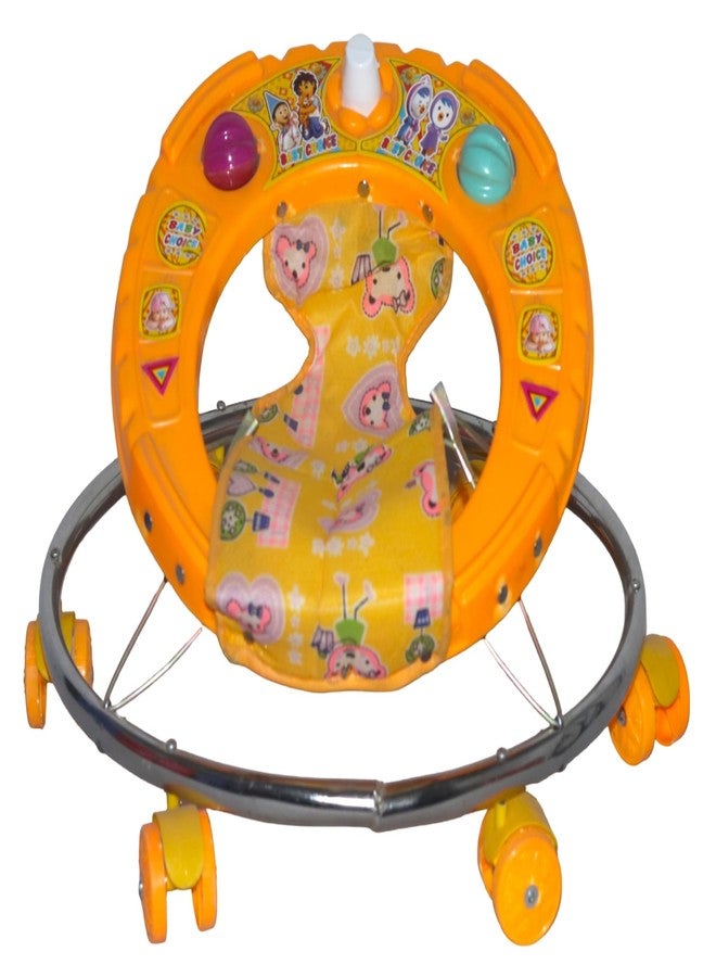 EVOSHINE Baby Walker for Kids 6-18 Months | Soft Cushion Seat | Safe & Comfy Walking Support for Boys & Girls | 360° Rotating Wheels (Yellow) - Image 4