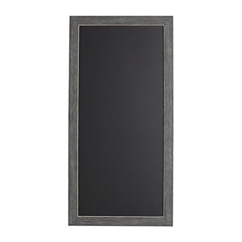 DesignOvation Wyeth Framed Magnetic Chalkboard, 13" x 26", Gray - Image 1