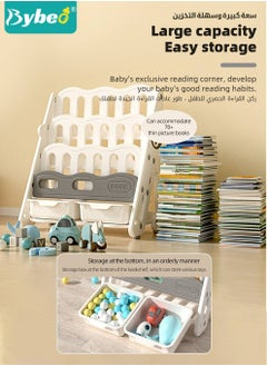 Bybeo Kids BookShelf Organiser, Children's Book shelf with 2 Baby Toy Storage Racks, PP Cartoon Book Racks - Storage Organizer Set  - Image 3