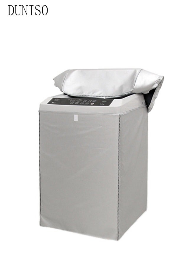 Top Load Washing Machine Cover,  Double-Side Silver Coated Fabric Waterproof Sunscreen Dust-Proof Cover ,Silver Coating Oxford Cloth Full-Automatic Wave Wheel Washing Machine Cover - Image 5
