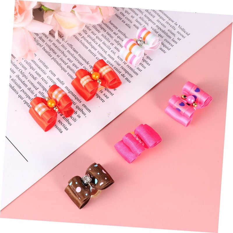 10 Pcs Pet Hair Ties Bowknot Headwear For Dogs Cats Daily Wear Assorted Colors - Image 5