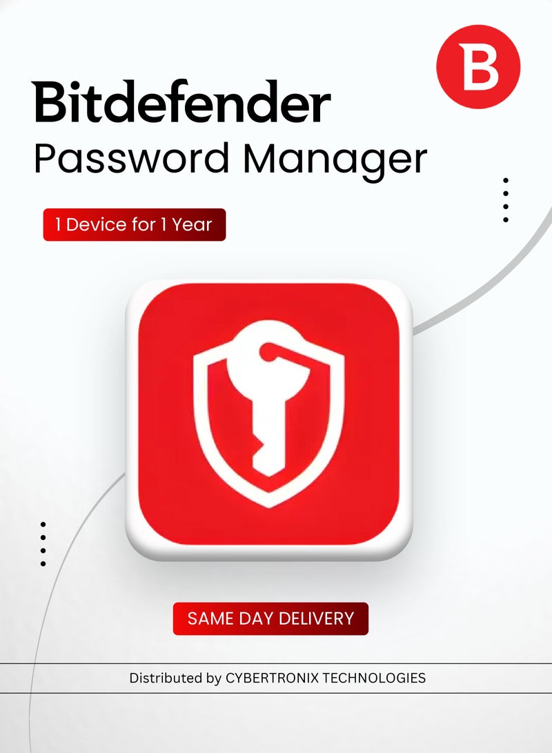 Bitdefender Password Manager | 1 Device for 1 Year | Digital License | SAME DAY DELIVERY