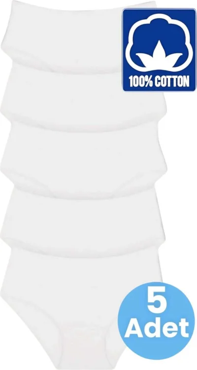 Tezzgelsin Women's High Waist 100% Cotton 5-Pack Ribbed Bato Panties Women's 5-Pack Panties