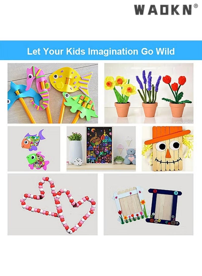 دبليو أيه أو كي أن مجموعة الفنون والحرف اليدوية للأطفال ، بما في ذلك مجموعة الفنون الورقية للمكشطة ، ومنظف الأنابيب ، وصندوق التخزين القابل للطي ، ومجموعة الحرف المدرسية المنزلية لمرحلة ما قبل المدرسة ، وهدية ل 4 أطفال ، ومجموعة مستلزمات الفن الحرفي للأطفال الصغار ، ومنظفات الأنابيب المضمنة ، والملصق ، والريشة ، وصندوق التخزين القابل للطي ، ومجموعة الحرف اليدوية لمرحلة ما قبل المدرسة ، لللوازم الفنية الحرفية DIY (الأزرق) - Image 5