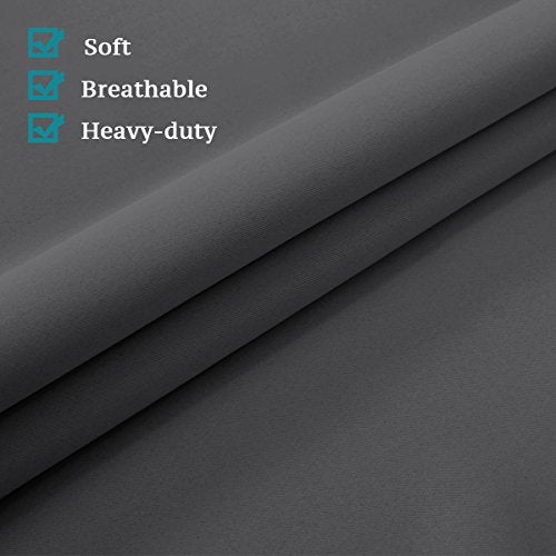 Flamingo P Tricia Blackout Curtain for French Door - Thermal Insulated Room Darkening Rod Pocket Noise Reducing Single Door Panel, 26 x 68 Inches - 1 Panel, Deep Gray - Image 4