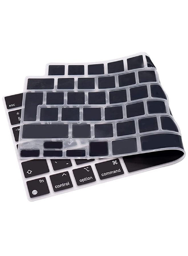 O Ozone Macbook Keyboard Skin For MacBook Pro 16 inch 2021 2022 A2485 Protective Silicone Cover English Arabic UK/EU Layout - Black  - Image 4