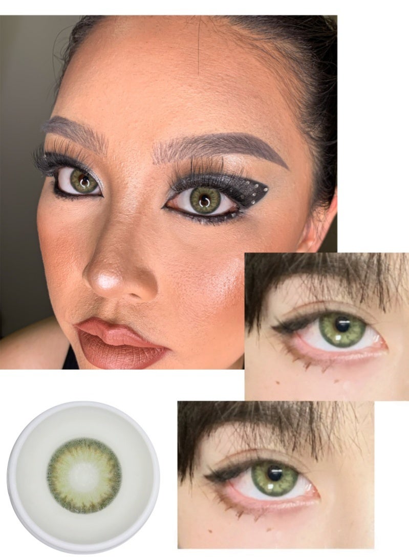 ARUWA Emerald Spell Lenses Yearly Colored Contact Lenses, Unisex Cosmetic Contact Lenses, Natural Fashion Lenses, 40% Water Soft Contacts,Lens Diameter 14.2mm - Image 3