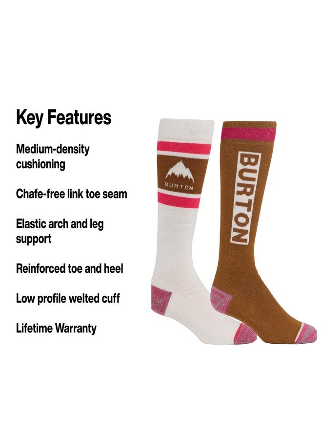 Burton Women’s 2-Pack Weekend Midweight Winter Socks - Warm Snowboard Socks with Arch Support - Brown, Small/Medium - Image 3