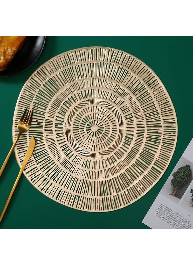 1 x 5 pcs Creative Lotus PVC Insulation Placemat C009 Pile Gold 