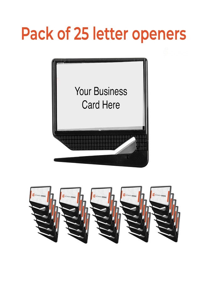 Uncommon Desks Business Card Letter Openers - (25 Pack) (Black) Professional Letter Openers with Business Card Insert, Perfect Promotional Item for Business - Image 2