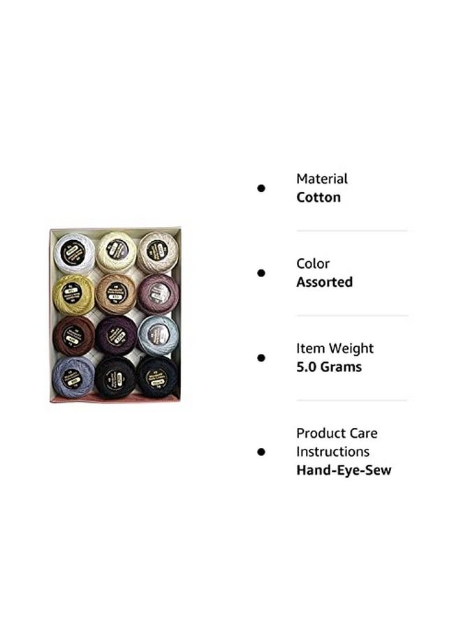 ELEGANZA Wonderfil Eleganza 8 Perle Cotton Embroidery Thread Sampler Collection Neutrals"  - Image 2
