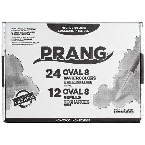 Prang Oval Pan Watercolor Set Master Pack, 8 Assorted Colors, 12 Refill Trays, 24 Paint Sets - Image 4