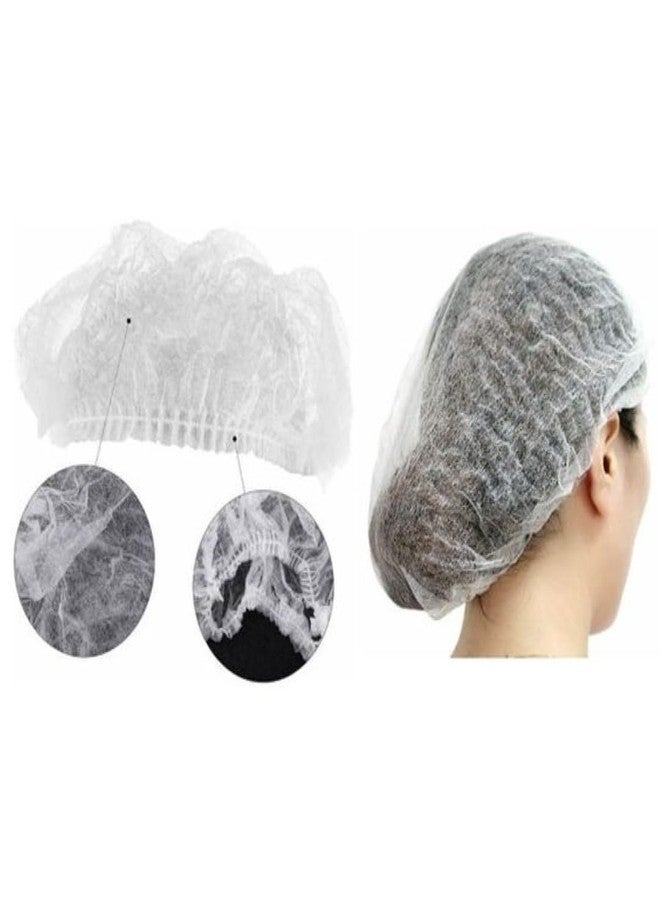 7Shield Disposable Nonwoven Bouffant Caps, Hair Net for Hospitals, Food Catering, Salon & Spa Cap, Canteens, Dust-free, (Pack of 100) Color - Medical White - Image 3