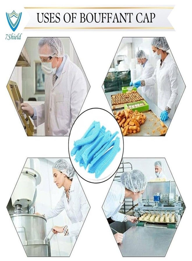 7Shield Disposable Nonwoven Bouffant Caps, Hair Net for Hospitals, Food Catering, Salon & Spa Cap, Canteens, Dust-free, (Pack of 100) Color - Medical White - Image 4