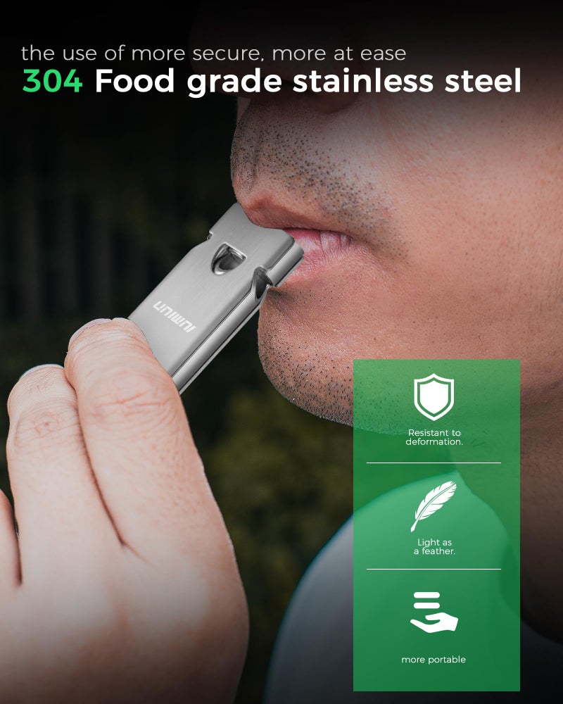 IUMIUN Emergency Survival Whistle Lifeguard Safety Whistle for Outdoor Camping Hiking-Loud Whistle up to 120~130db (Stainless-Steel-1PCS) - Image 2