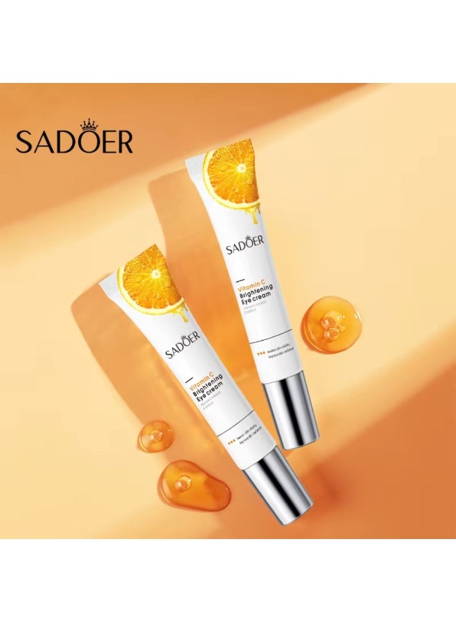 SADOER Vitamin C Brightening Eye Cream Eye Repair Moisturizing and Firming Cream for Dull Tired and Aging Under Eyes Anti Aging Moisturizer Dark Circle Remover Under Eye Treatment Cream 20g - Image 4
