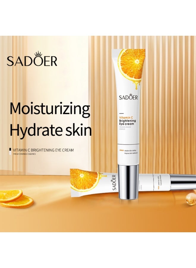 SADOER Vitamin C Brightening Eye Cream Eye Repair Moisturizing and Firming Cream for Dull Tired and Aging Under Eyes Anti Aging Moisturizer Dark Circle Remover Under Eye Treatment Cream 20g - Image 5