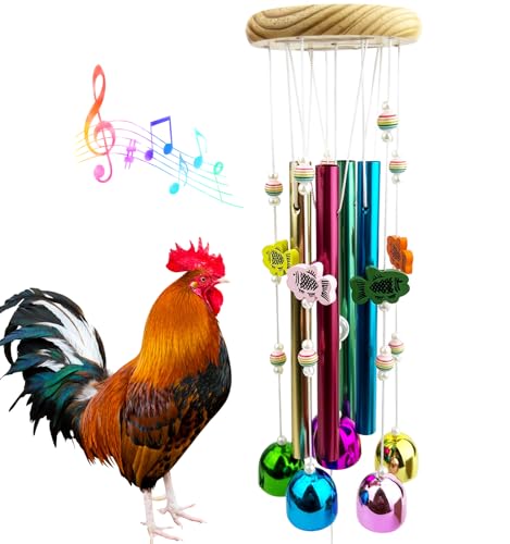 OOXYG Chicken Toys for Coop Chicken Wind Chime Enrichment Toys Hanging Chick Peck Toy with Colorful Bells Home Garden Musical Coop Accessories Coops Toy for Hens Chicks Poultry Birds Parrots - Image 1