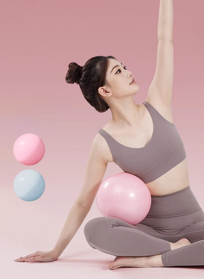 Hanayo 2 Pcs Mini Yoga Balls Inflatable Exercise Balls 25cm/9.84in Exercise Balls with Pump Exercise Equipment for  Body Shaping Yoga Pilates Core Training(Pink+Blue) - Image 2