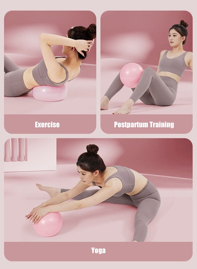 Hanayo 2 Pcs Mini Yoga Balls Inflatable Exercise Balls 25cm/9.84in Exercise Balls with Pump Exercise Equipment for  Body Shaping Yoga Pilates Core Training(Pink+Blue) - Image 4