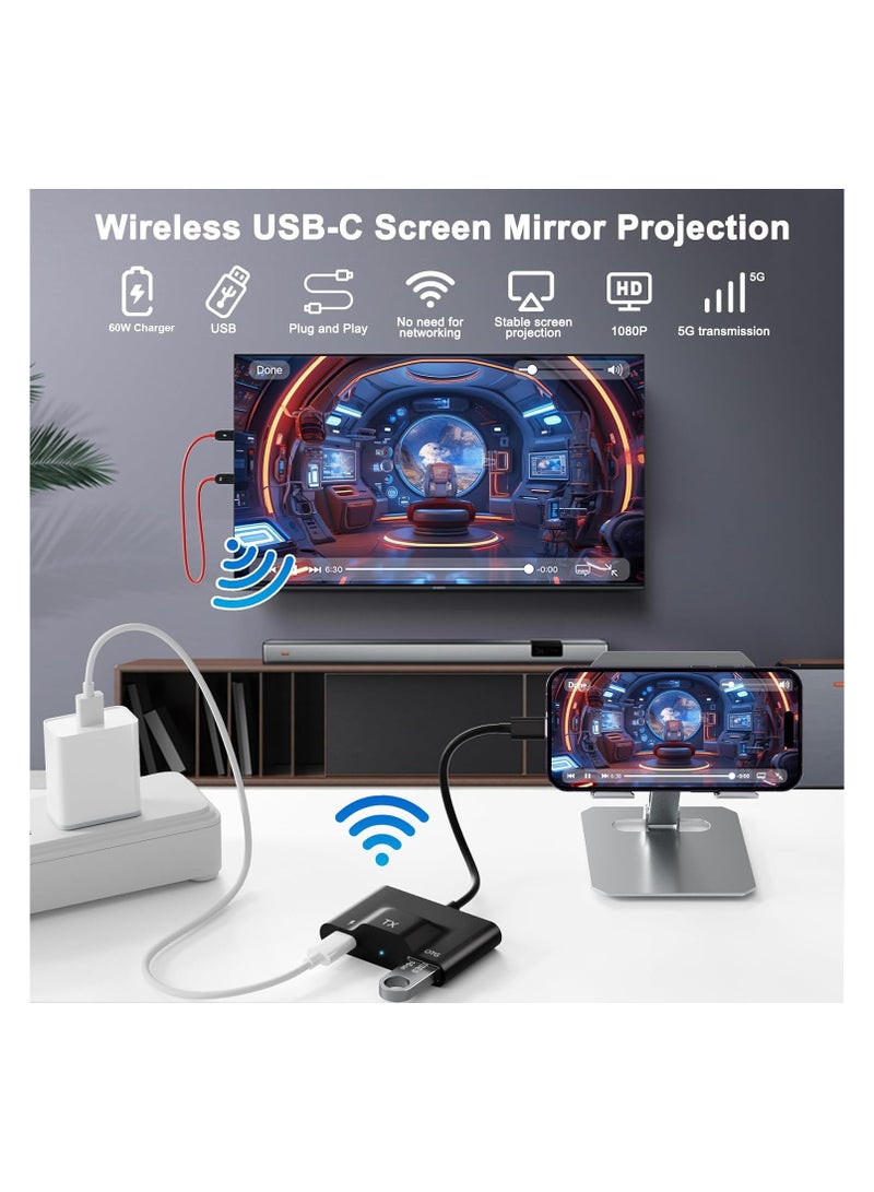Generic Wireless HDMI Transmitter and Receiver, USB-C Wireless HDMI Extender, Plug & Play, 30M/98FT Range, 2.4/5GHz Support for Streaming Video/Audio from Laptop/PC/Smartphone to HDTV/Projector.  - Image 5