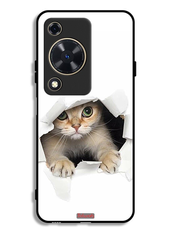 Tolwak Huawei Nova Y63 Protective Case Cover Cat Appearing