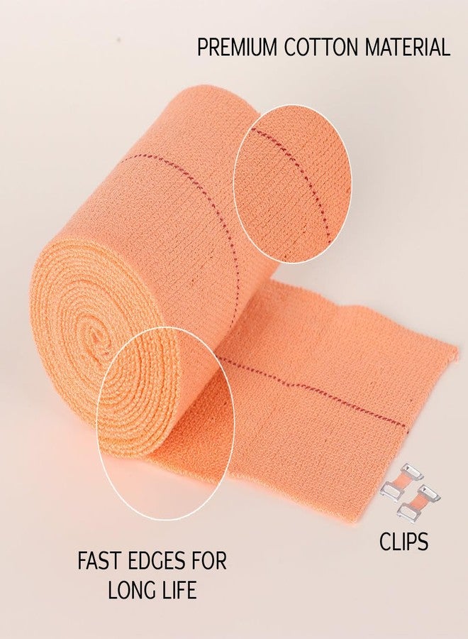 IMPETUS Soft Cotton Crepe Bandage for Pain Relief 8cm x 4m Skin Friendly Compression Support Wrap for Sprain, Swelling & Joint Pain Reusable Bandage with Clips for Hands, Legs, Ankle Support - Image 5