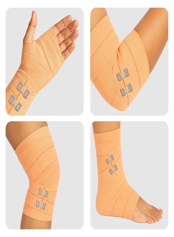 IMPETUS Soft Cotton Crepe Bandage for Pain Relief 8cm x 4m Skin Friendly Compression Support Wrap for Sprain, Swelling & Joint Pain Reusable Bandage with Clips for Hands, Legs, Ankle Support - Image 4