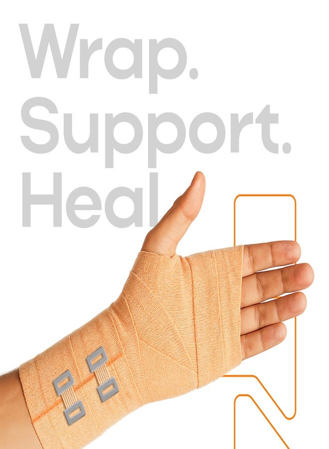 IMPETUS Soft Cotton Crepe Bandage for Pain Relief 8cm x 4m Skin Friendly Compression Support Wrap for Sprain, Swelling & Joint Pain Reusable Bandage with Clips for Hands, Legs, Ankle Support - Image 2