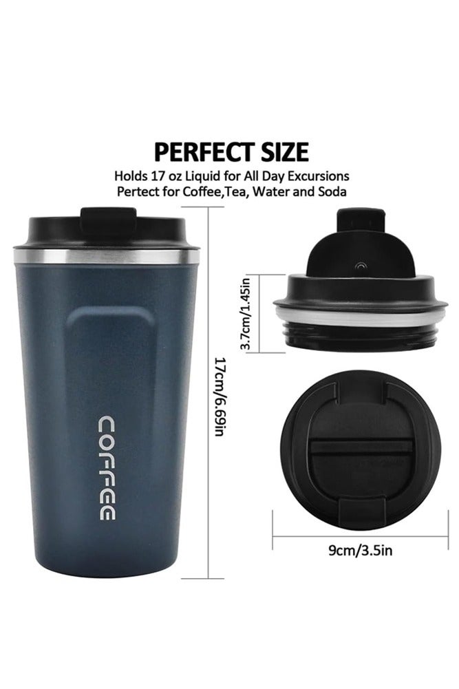 Coffee 510ml Insulated Travel Coffee Mug – Stainless Steel Tumbler with Spill-Proof Lid  - Image 2