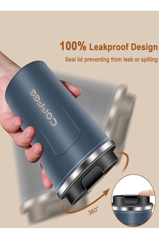 Coffee 510ml Insulated Travel Coffee Mug – Stainless Steel Tumbler with Spill-Proof Lid  - Image 4