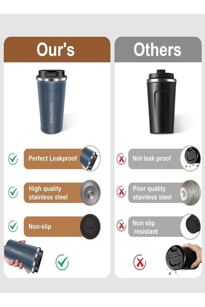Coffee 510ml Insulated Travel Coffee Mug – Stainless Steel Tumbler with Spill-Proof Lid  - Image 5
