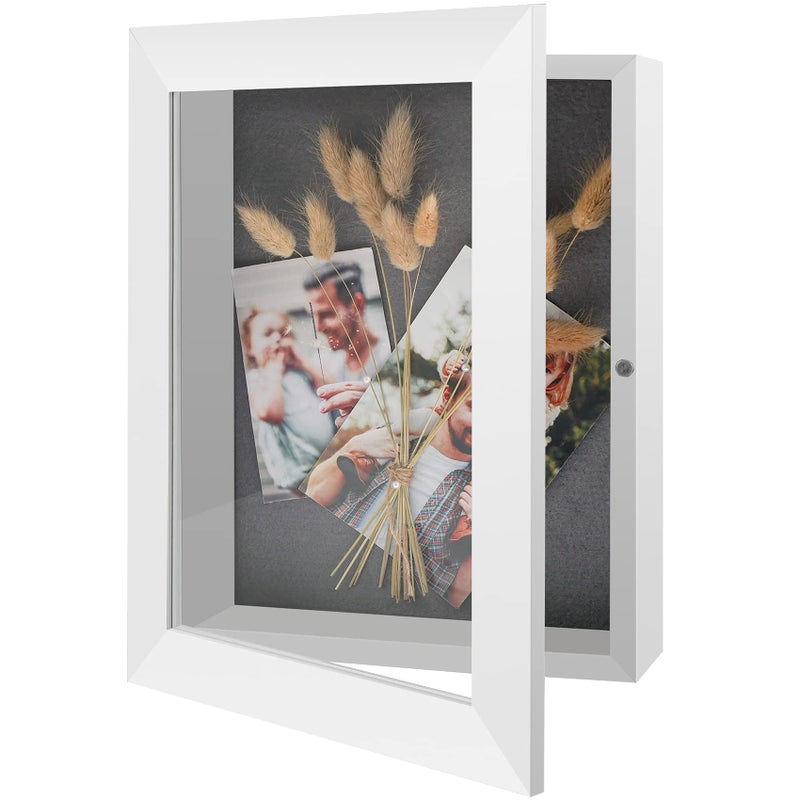 Golden State Art, 8x10.5 Shadow Box Frame Display Case, 2-inch Depth, Great for Collages, Collections, Mementos, 6 Pins Included (White, 1 Pack) - Image 1
