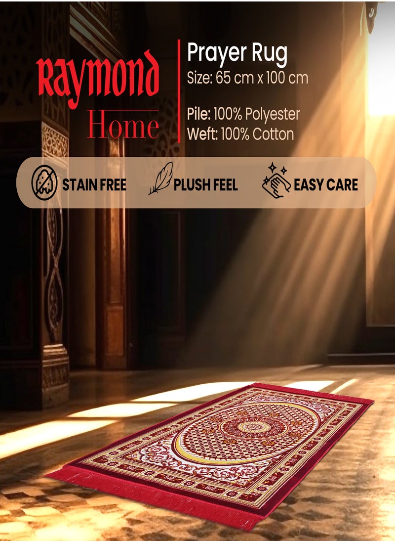 Raymond Raymond Home Prayer Mat Traditional Elegant prayer Rugs Janamaz Islamic Yarn Dyed Namaz Mat 650 GSM 4 MM Pile - (65 * 100 CM)  - Image 4