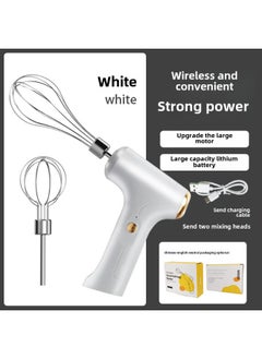 Mini Electric Egg Beater Handheld Frother Kitchen Baking Tool J-8 White (single gear double head)