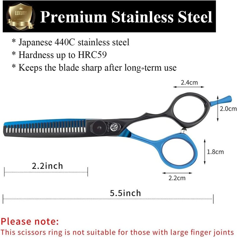 Purple Dragon Blue Hairdressing Scissors, 5.5 inch, Professional Hairdressing Scissors Set, Perfect Haircut for Men and Women, Sharp Scissors for Barbers/Hairdressers/Beginners - Image 4