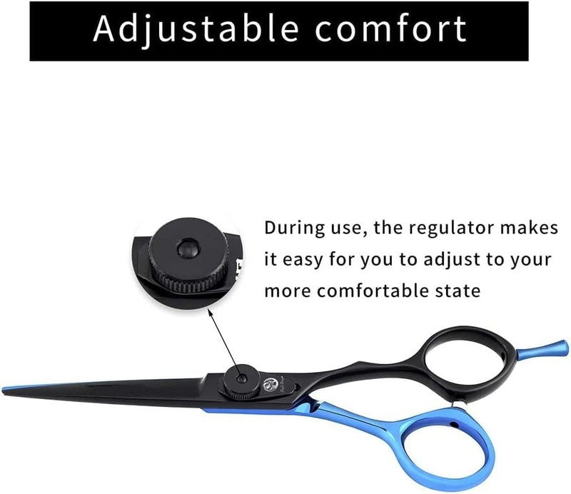 Purple Dragon Blue Hairdressing Scissors, 5.5 inch, Professional Hairdressing Scissors Set, Perfect Haircut for Men and Women, Sharp Scissors for Barbers/Hairdressers/Beginners - Image 5