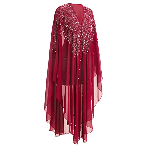 OBEEII Abayas for Women Muslim Abaya Long Sleeve Beaded Embroidery Maxi Dress Loose Full Cover Islamic Dubai Robe Kaftan Abayas BS05 One Size - Image 2