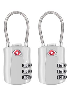 TSA Luggage Locks, TSA Approved Luggage Lock 3-Digit Re-settable Combination Lock, Code Lock for Travel Suitcase Luggage Bag Lockers (2PCS Silver) [ Zinc Alloy Version]